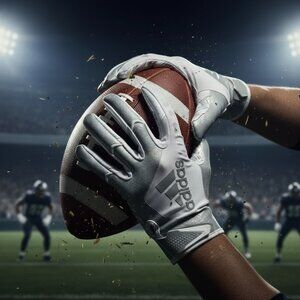 Adidas Adizero Silver and White Football Receiver Gloves